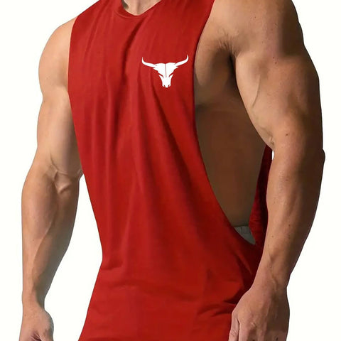 Men's Sport Tank Tops Summer Muscle Fit Knit Polyester Spandex Sleeveless Crew Neck Athletic Shirts Quick-Dry Breathable Gym Training Vest Print B01#139