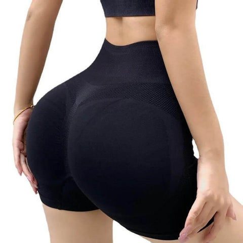 1pc High Waist Yoga Shorts for Women - Breathable & Supportive Nylon Blend, Quick-Dry Athletic Shorts for Running & Fitness