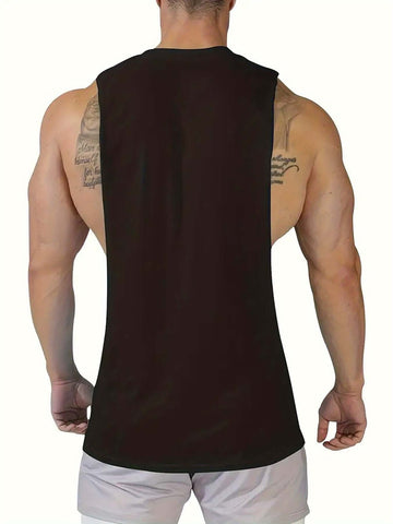 Men's Sport Tank Tops Summer Muscle Fit Knit Polyester Spandex Sleeveless Crew Neck Athletic Shirts Quick-Dry Breathable Gym Training Vest Print B01#139