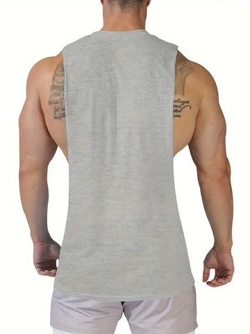 Men's Sport Tank Tops Summer Muscle Fit Knit Polyester Spandex Sleeveless Crew Neck Athletic Shirts Quick-Dry Breathable Gym Training Vest Print B01#139