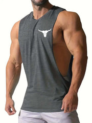 Men's Sport Tank Tops Summer Muscle Fit Knit Polyester Spandex Sleeveless Crew Neck Athletic Shirts Quick-Dry Breathable Gym Training Vest Print B01#139