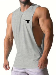 Men's Sport Tank Tops Summer Muscle Fit Knit Polyester Spandex Sleeveless Crew Neck Athletic Shirts Quick-Dry Breathable Gym Training Vest Print B01#139