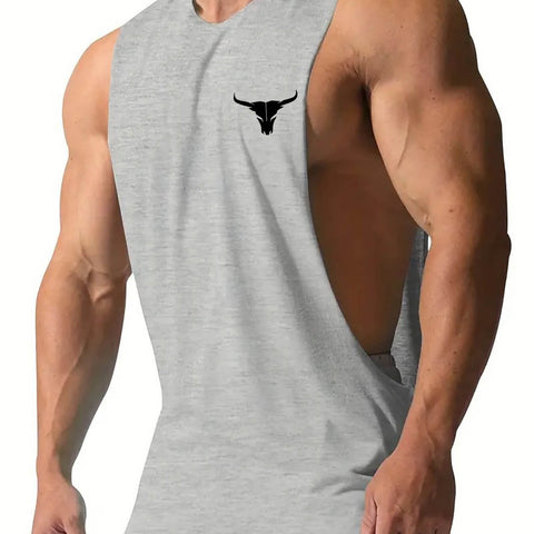 Men's Sport Tank Tops Summer Muscle Fit Knit Polyester Spandex Sleeveless Crew Neck Athletic Shirts Quick-Dry Breathable Gym Training Vest Print B01#139