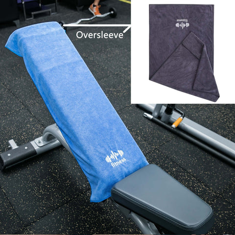 Ultra-Absorbent Sports Towel for Men & Women - Embroidered, Quick-Dry Gym Towel with Sleeve Cover, 40.64x96.52cm - Perfect for Fitness, Running, Outdoor Activities, Badminton, Basketball