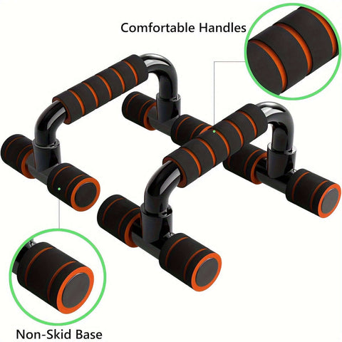 1 Pair Ergonomic Push-Up Bars for Men - Non-Slip, Portable Strength Training Stands with Textured Grip, 136.08 KG Capacity, Ideal for Home & Gym Workouts, Easy Assembly, Gym Accessories