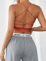 B1073# Fitness Crossed Back Seamless Sports Bra in Multiple Colors