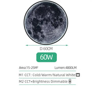 Lámpara de pared moderna Moon: iluminación elegante y regulable para un ambiente acogedor