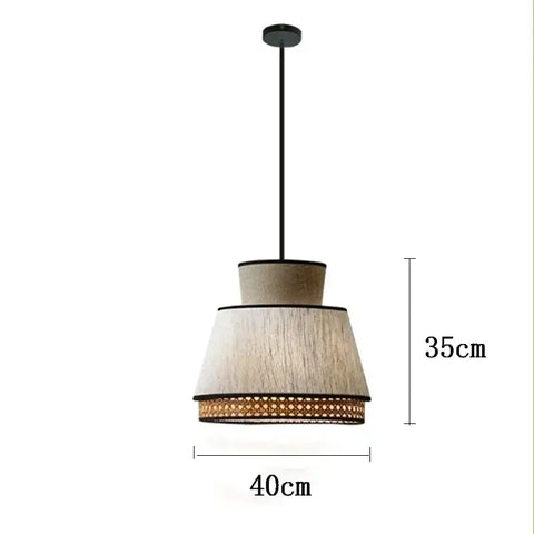 2024 Wabi Sabi Pendant Lights Minimalist Cloth Rattan Lamp Living Room Dining Room Kitchen Decor Suspension Restaurant Lamps