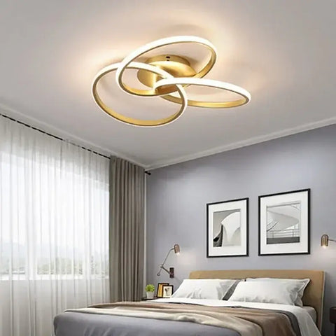 Modern LED Ceiling Light Acrylic Trefoil Dimmable Black White And Gold Indoor Lamp For Living Room Bedroom Dining Room Luminaire