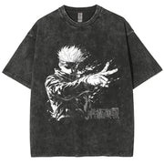 Anime Jujutsu Kaisen Gojo Satoru T Shirts Washed Men Women Cotton Harajuku T-Shirts Ryomen Sukuna Retro for Men Women Tops Tees