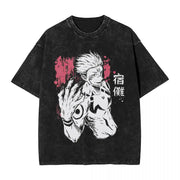 Anime Jujutsu Kaisen Gojo Satoru T Shirts Washed Men Women Cotton Harajuku T-Shirts Ryomen Sukuna Retro for Men Women Tops Tees