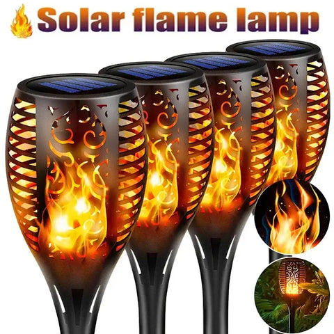 4/2/1Pcs Solar Flame Lights Torch Flickering Light Waterproof Garden Decoration Outdoor Lawn Tiki Led Path Yard Patio Floor Lamp