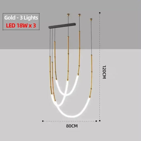 Nordic Modern  Art Line Led Pendant Lights Hanging Lamp For Dinning Room/Living Room Home Art Decoration Light Fixture