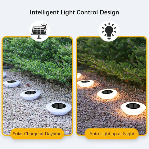 1/4PCS Solar Outdoor Lights,14LED Waterproof Lawn Lamp,360° Floor Lighting  for Garden,Yard,Driveway,Patio,Camping,Summer Decor