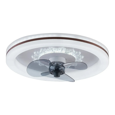 18.5 Inch Ceiling Fan with Lights,  Low Profile Fan W/ Remote Control Semi Flush Mount Tri-Color Fandelier Fan with 3 Hidden B