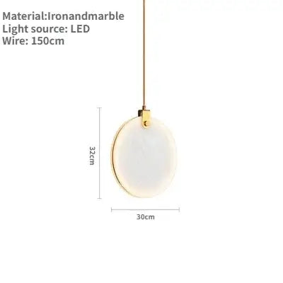 Led Marble Pendant Lights Bedroom Bedside Kitchen Hanging Lamp Stairs Stone Modern Round Decoration Ceiling Chandeliers Lustres