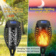 4/2/1Pcs Solar Flame Lights Torch Flickering Light Waterproof Garden Decoration Outdoor Lawn Tiki Led Path Yard Patio Floor Lamp