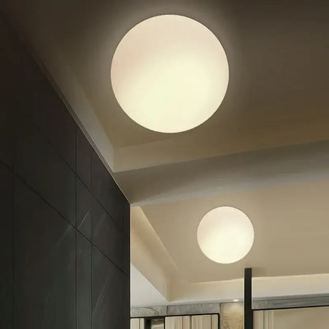 LED ceiling light Glass White Ball ceiling lamp Minimalist bathroom Balcony Bedroom Entrance Light fixture Indoor lighting