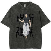 Anime Jujutsu Kaisen Gojo Satoru T Shirts Washed Men Women Cotton Harajuku T-Shirts Ryomen Sukuna Retro for Men Women Tops Tees