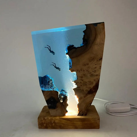 🌊 New Seabed World Resin Table Lamp – A Mystical Underwater Glow for Your Space