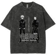 Anime Jujutsu Kaisen Gojo Satoru T Shirts Washed Men Women Cotton Harajuku T-Shirts Ryomen Sukuna Retro for Men Women Tops Tees