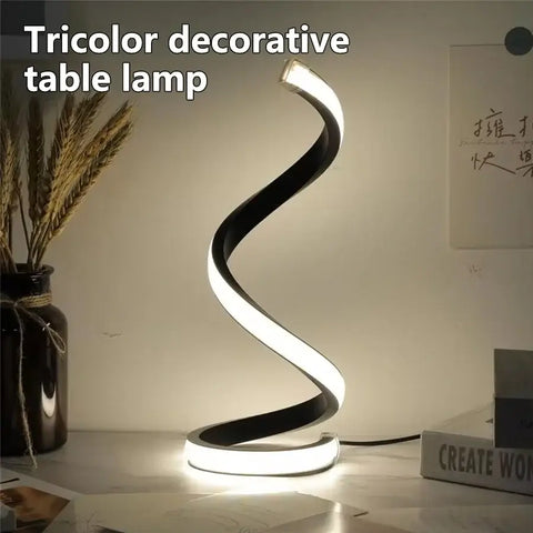 Table Lamps for Living Room,Modern Spiral Dimmable LED Table Lamp, Small Bedside Lamps, Nightstand Lamp for Bedroom Office Home