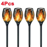 4/2/1Pcs Solar Flame Lights Torch Flickering Light Waterproof Garden Decoration Outdoor Lawn Tiki Led Path Yard Patio Floor Lamp