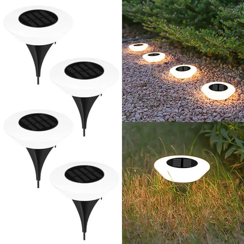 1/4PCS Solar Outdoor Lights,14LED Waterproof Lawn Lamp,360° Floor Lighting  for Garden,Yard,Driveway,Patio,Camping,Summer Decor