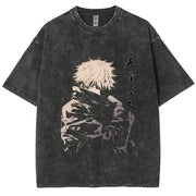 Anime Jujutsu Kaisen Gojo Satoru T Shirts Washed Men Women Cotton Harajuku T-Shirts Ryomen Sukuna Retro for Men Women Tops Tees