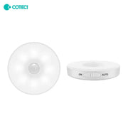 COTECi Smart LED Sensor Night Linkage Motion Light Rechargeable Wireless Magnetic Induction Lamp Wall Home Bedroom Kitchen