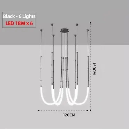 Nordic Modern  Art Line Led Pendant Lights Hanging Lamp For Dinning Room/Living Room Home Art Decoration Light Fixture