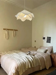 Nordic Flowers Cloth Chandelier Home Decoration French Led Pendant Lights For Bedroom Balcony Loft Hanging Lamps Luster Fixtures