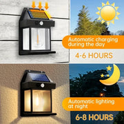 Solar Tungsten Night Lamp Intelligent Motion Sensor Wall Lamp 3 Lighting Modes Waterproof Courtyard Garden Decoration Lantern