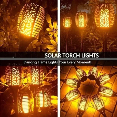 4/2/1Pcs Solar Flame Lights Torch Flickering Light Waterproof Garden Decoration Outdoor Lawn Tiki Led Path Yard Patio Floor Lamp