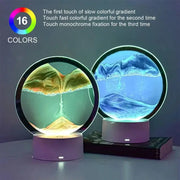 LED RGB Sandscape Lamp 3D Moving Sand Art Frame Night Light with 16 Colors Hourglass Light 3D Deep Sea Display with Remote