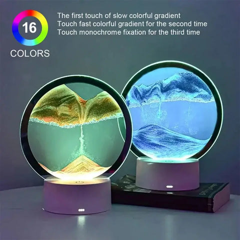 🌊 LED RGB Sandscape Lamp – 3D Moving Sand Art Night Light with 16 Colors & Remote