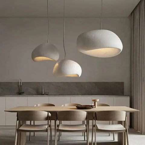 Nordic Wabi Sabi Pendant Light Modern LED Ceiling Chandelier for Living Room Bedroom Dining Room Designer E27 Decor Hanging Lamp