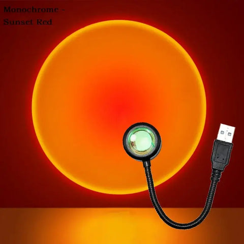 Kerokuru USB Sunset Light Lamp Self Photography Light LED Rainbow Neon Night Light Projector Photography Wall Atmosphere Light