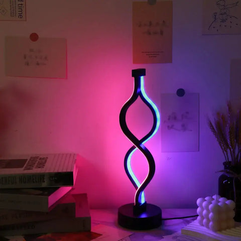 1PC Creative Twist Shape Purple USB Desk Lamp Decoration