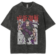 Anime Jujutsu Kaisen Gojo Satoru T Shirts Washed Men Women Cotton Harajuku T-Shirts Ryomen Sukuna Retro for Men Women Tops Tees