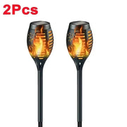 4/2/1Pcs Solar Flame Lights Torch Flickering Light Waterproof Garden Decoration Outdoor Lawn Tiki Led Path Yard Patio Floor Lamp