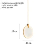 Led Marble Pendant Lights Bedroom Bedside Kitchen Hanging Lamp Stairs Stone Modern Round Decoration Ceiling Chandeliers Lustres