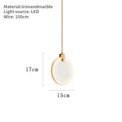 Led Marble Pendant Lights Bedroom Bedside Kitchen Hanging Lamp Stairs Stone Modern Round Decoration Ceiling Chandeliers Lustres