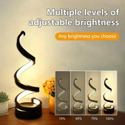 Table Lamps for Living Room,Modern Spiral Dimmable LED Table Lamp, Small Bedside Lamps, Nightstand Lamp for Bedroom Office Home