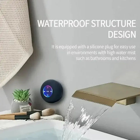 Mini Portable Bluetooth Audio IPX4 Waterproof Led Lights Bathroom Outdoor Large Suction Cup Can Be Adsorbed Wall Speaker