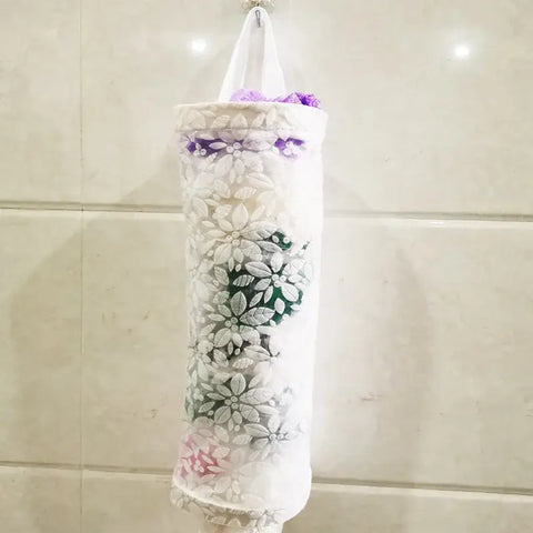 Wall Hanging Mesh Bag Garbage Bags Dispenser  Plastic Bags Finishing Storage Drawing Gadget  Portable Home Kitchen Organization