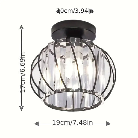 1pc Mini Modern LED Ceiling Light Semi Flush Mount Black Gold Crystal Chandelier E26/E27 Home Decor Ceiling Lighting Fixture