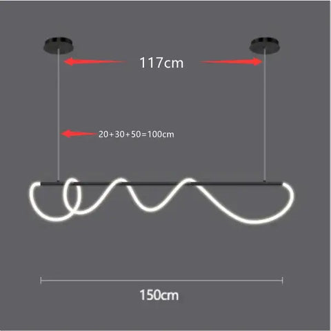 Modern Long Hose Led Ceiling Chandelier for Table Dining Room Kitchen Bar Pendant Lighting Suspension Design Lusters Luminaires