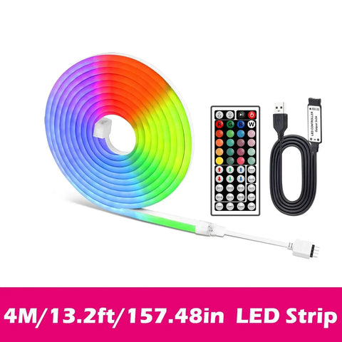 🌈 Luces LED de neón con USB: tira RGB flexible que cambia de color para juegos y decoración del hogar