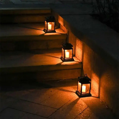 1 PC Garden Decor Outdoor Solar Lights Retro Palace Lantern Lights Hanging Candle Lamps Landscape Lighting Floor Lights